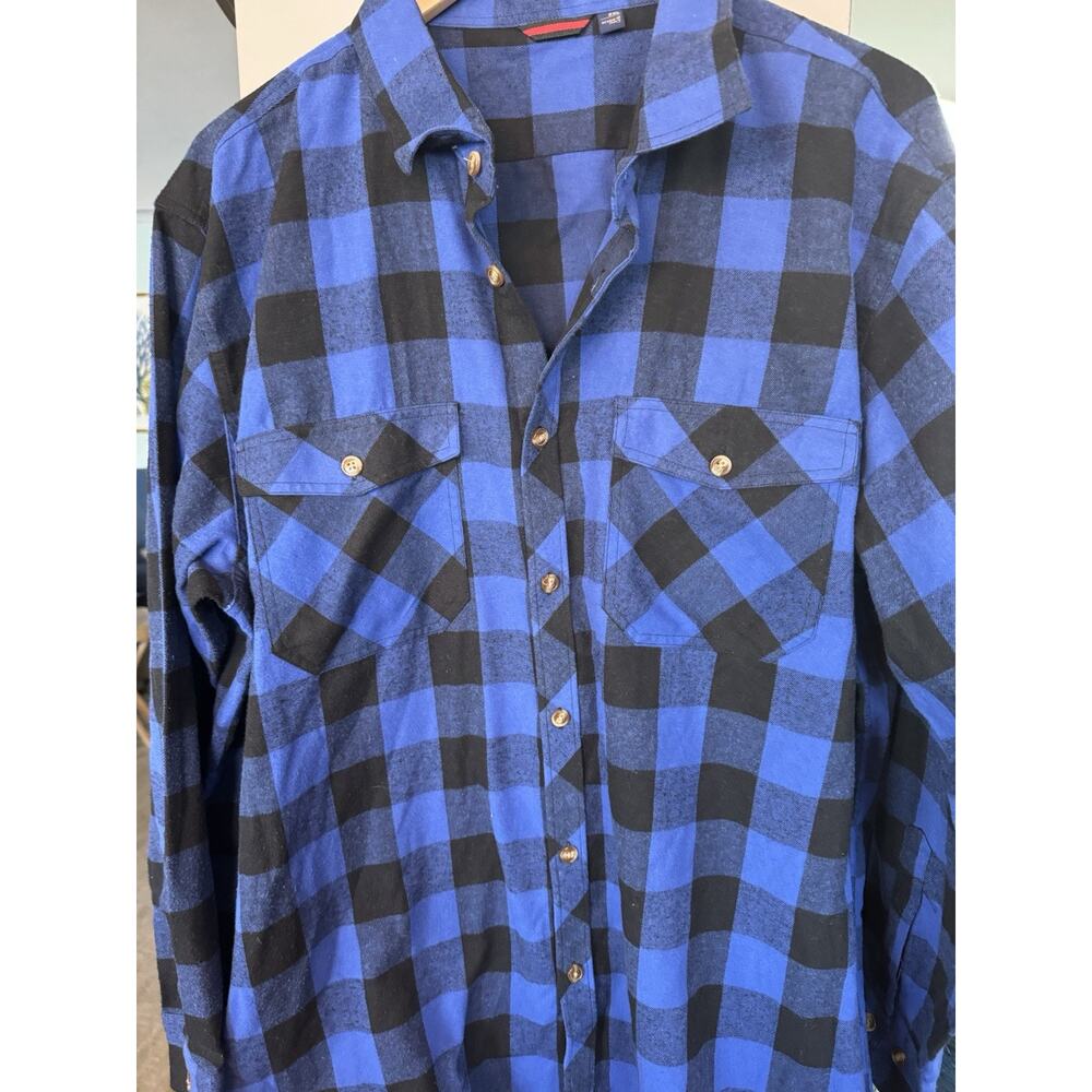 Italian Mens 2xl Lumberjack Black Blue Shacket Style Outdoor Buffalo Plaid